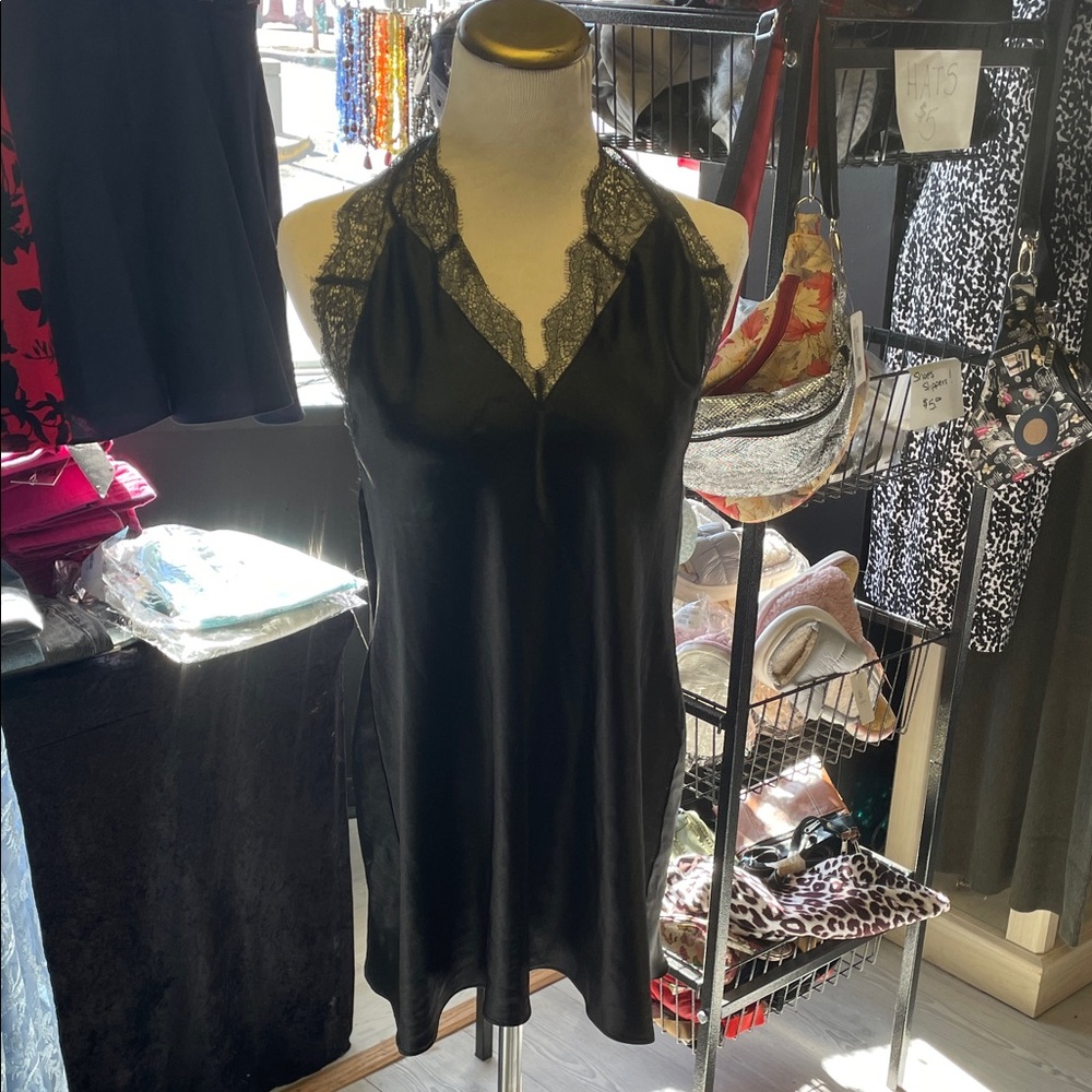 Victoria's Secret Black Lace Halter Chemise